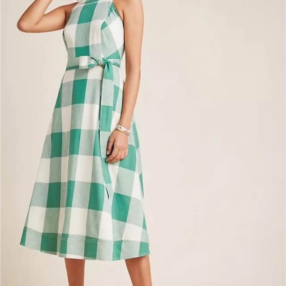 Maeve Green and Cream Plaid dress - Picture 3 of 4